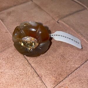 Anthropologie Floral Stone Cocktail Ring